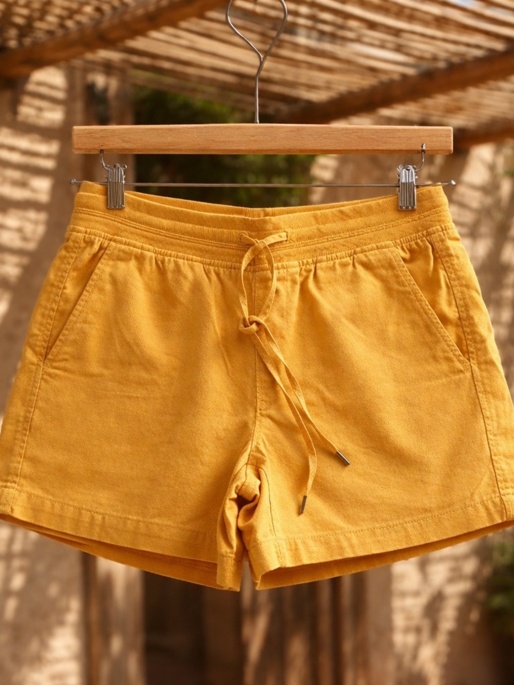 Orvis Mustard Yellow Drawstring Athletic Shorts